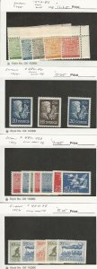 Sweden, Postage Stamp, #479-83, 484-86, 487-93, 494-98 Mint NH, 1955-6, JFZ
