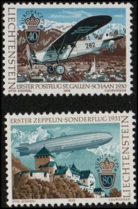 Liechtenstein 663-64 - Mint-NH - Europa / Mail Plane / Zeppelin (1979)(cv $1.60)