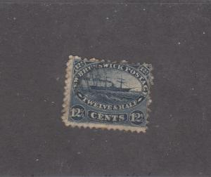 NEW BRUNSWICK REF# KM37 # 10 F 12 1/2cts STEAMSHIP BLUE W CANCEL CAT VALUE $50