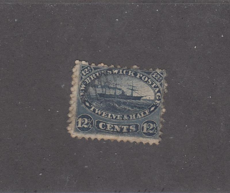 NEW BRUNSWICK REF# KM37 # 10 F 12 1/2cts STEAMSHIP BLUE W CANCEL CAT VALUE $50