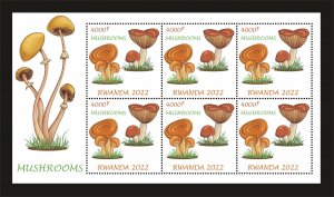 Stamps. Plants,Mushrooms Rwanda  2022 year, 2 sheet  perforated