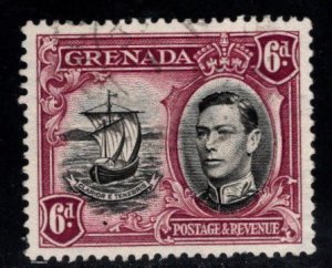 GRENADA Scott 138 USED KGVI 1942 stamp perf 13.5X 12.5