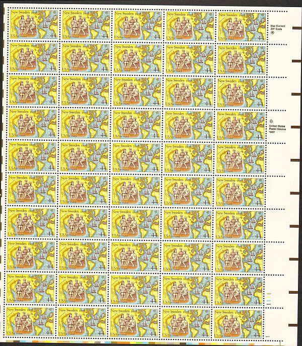 US #C117 Mint Sheet New Sweden 