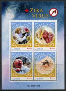 SIERRA LEONE 2016  ZIKA VIRUS  SHEET  MINT NH