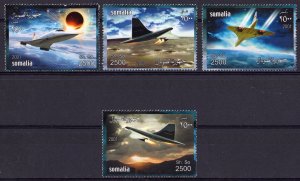 Somalia 2001 CONCORDE REBIRTH/SOLAR ECLIPSE Set (4) Perforated MNH