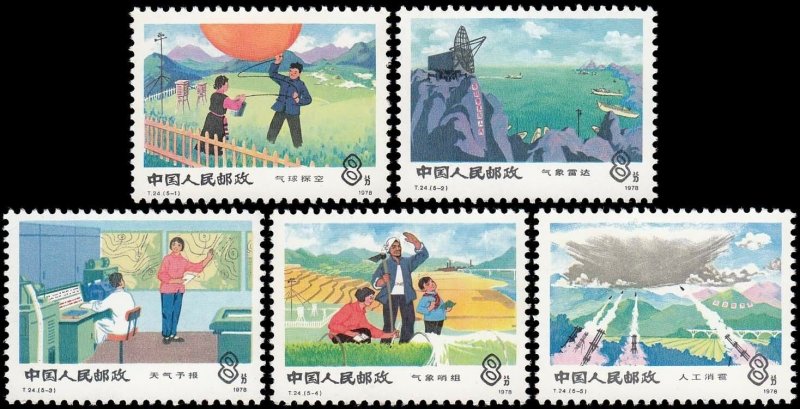 PR China SC#1384-1388 T24 Meteorology (1978) MNH