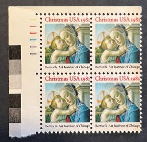 Scott # 1939 - US Plate Block Of 4 - Botticelli Madonna & Child - MNH - 1981