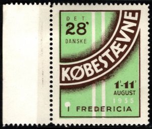 1935 Denmark Poster Stamp 28th Danish Buying Convention Frederica August 1-11