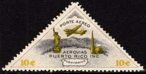 1941 US Cinderella 10 Cents Aerovias Nacioales Puerto Rico Air Mail Label