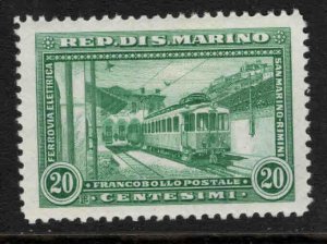 San Marino Scott 139 MH* Electric Train stamp, typical centering