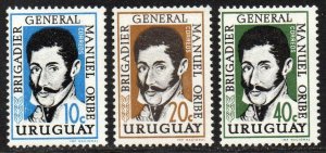Uruguay Sc #671-673 Mint Hinged