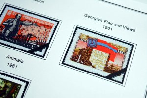 COLOR PRINTED RUSSIA 1960-1965 STAMP ALBUM PAGES (84 illustrated pages)