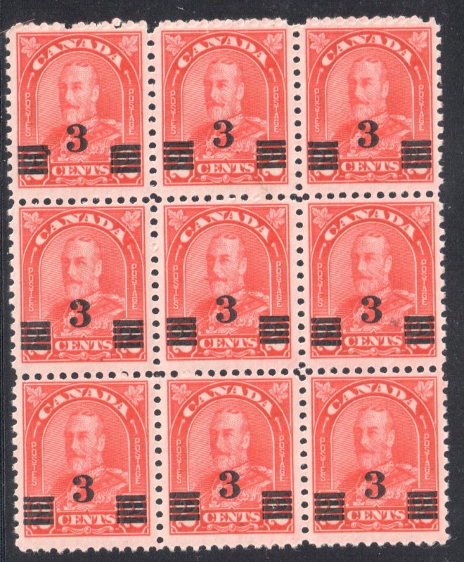 Canada Variety Error #162i 5NH - 1LH  block of 6 and 191i VF NH block of 9 C$490