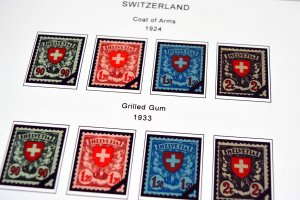 COLOR PRINTED SWITZERLAND 1843-2010 STAMP ALBUM PAGES (213 illustrated pages)