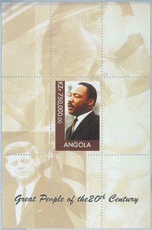 2301 - ANGOLA, SOUVENIR SHEET: Martin Luther King, J.F. Kennedy