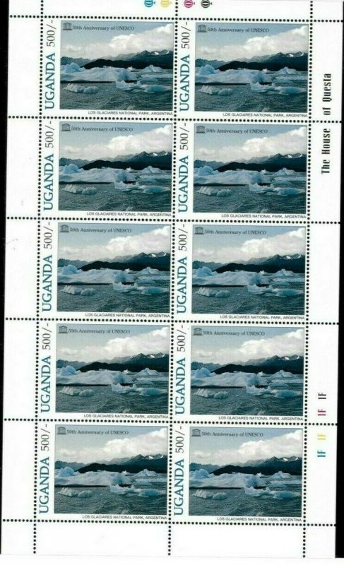 Uganda 1996 - UNESCO - Set of 3 Sheets of 10 (Scott #1431-3) - MNH