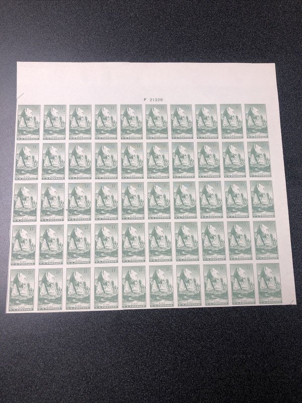 US 763 Zion Imperf Sheet Of 50 Mint No Gum As Issued - SUPERB.