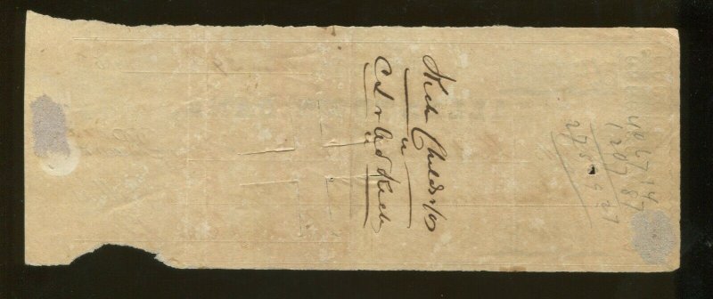 1863 Allentown Pennsylvania Bank Check Featuring US Revenue Stamp #R13b