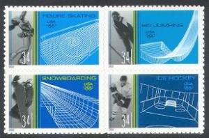 US 2002, Winter Olympic Block, MNH # 3552-3555