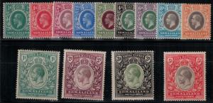 Somaliland Prot 1912-1919 51-63 Set LH CV$248.40