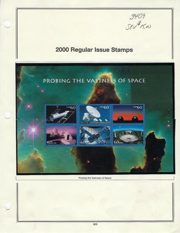 3409-3413 SPACE ACHIEVEMENTS & EXPLORATION SET OF SHEETS - SCV $135.00- W6