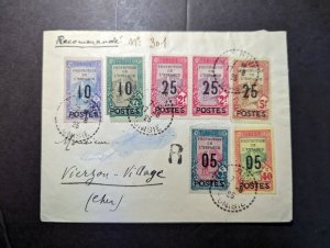 1925 Registered French Tunisia Cover to Vierzon Village