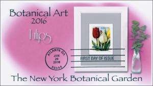 2016, Botanical Art, FDC, BW Postmark, Tulips, 16-029