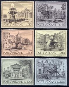 VATICAN Sc#573-8 1975 Rome Fountains MNH