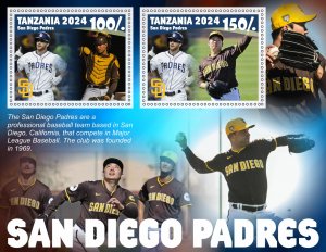 Stamps.Sports.Baseball San Diego Padres 2023 year 1+1 sheets perforated NEW