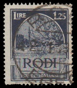 ITALY - RHODES STAMP 1929. SCOTT # 21. CANCELLED. # 3