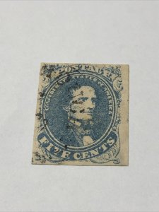 US CSA Confederate Stamp # 4 Used Extra Fine