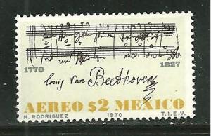 Mexico C-375 MNH Ode to Joy score & Beethoven's Signature