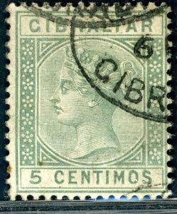 Gibraltar -1889 5c SG 22 Used GIBRALTAR POSTMARK (003254)