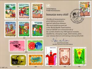 UN SC32 Immunize Souvenir Card Vienna Cancel FDC