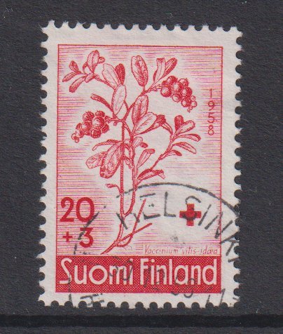 Finland    #B152  used  1958  Red Cross 20m  cowberry