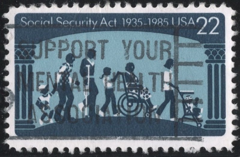 SC2153 22¢ Social Security Act Single (1985) Used United States