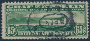 #C13 65c ZEPPELIN WITH PARCEL POST CANCEL (VF) 