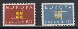 Iceland   #357-58    mnh     cat $1.20