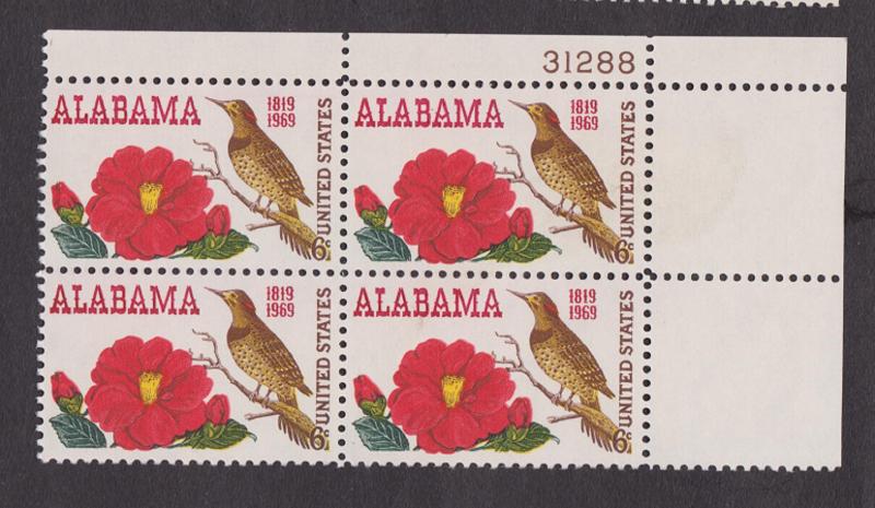 1375 Alabama MNH Plate Block UR