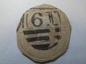 Great Britain Stamps,1840-Cut to shape Oval Stamp-Cut from 1d QV embossed envelo