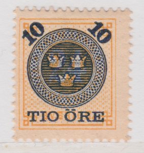 Sweden 1889 10o on 24o Orange MH* Stamp A30P5F40806-