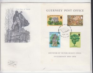 Guernsey 1975 Victor Hugo Miniature sheet on FDC