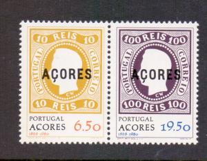 Portugal Azores MNH 1980  314 / 315 se tenant  anniversary first Azores stamps