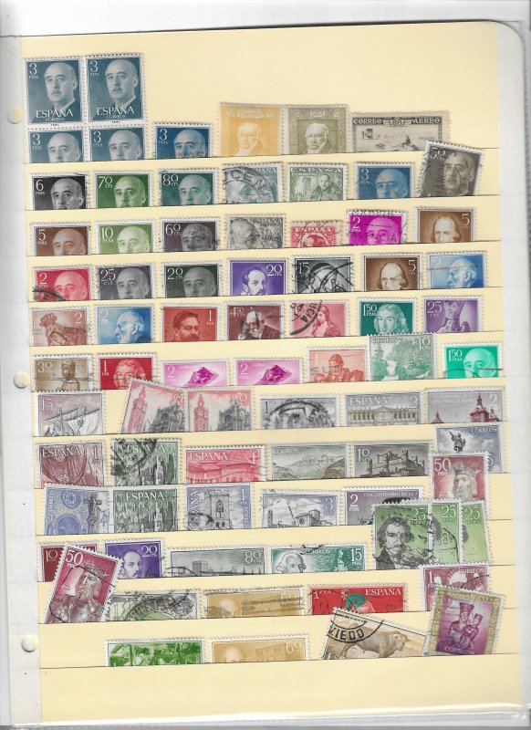 SPAIN COLLECTION ON STOCK SHEET , MINT/USED