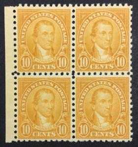 US #591 BLOCK MINT OG NH $360 LOT #769