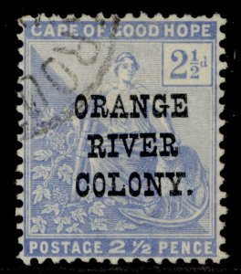 SOUTH AFRICA - Orange Free State EDVII SG135, 2½d ultramarine, FINE USED.