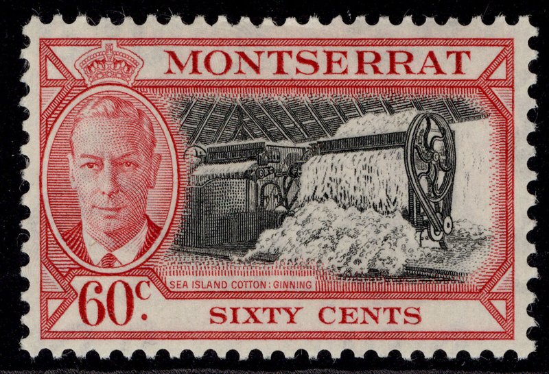 MONTSERRAT GVI SG132, 60c black & carmine, M MINT. Cat £11.