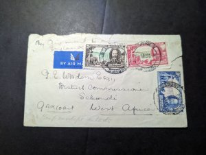 1935 Southern Rhodesia Airmail Cover Salisbury to West Africa