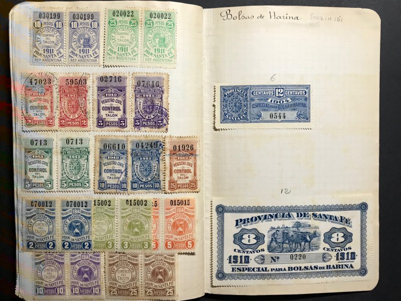 Argentina Revenue Stamps Mint/Used 1884-1912 (1100 Stamps)