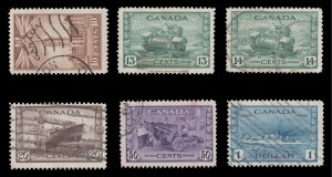 CANADA STAMP YEAR SET  1942 - 43. SCOTT # 249 - 267. USED. # 1